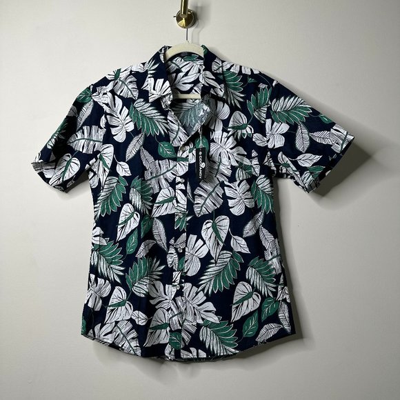 coofandy Other - COOFANDY Tropical Palm Short Sleeve Button Front Shirt Men's Small NEW